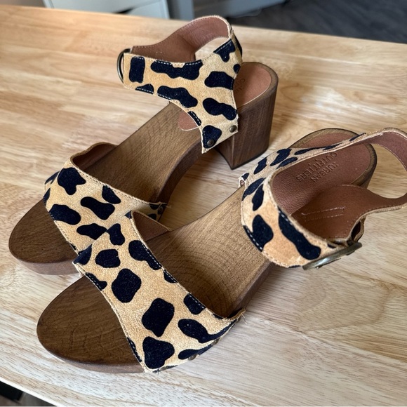 Urban Outfitters Alana Wood Leopard Print Women’s Sandals Size 7.5/8 (EU 38) - Picture 2 of 11